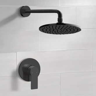 Shower Faucet Matte Black Rain Shower Faucet Set, Rain Shower Head, Shower Faucet Remer SS54